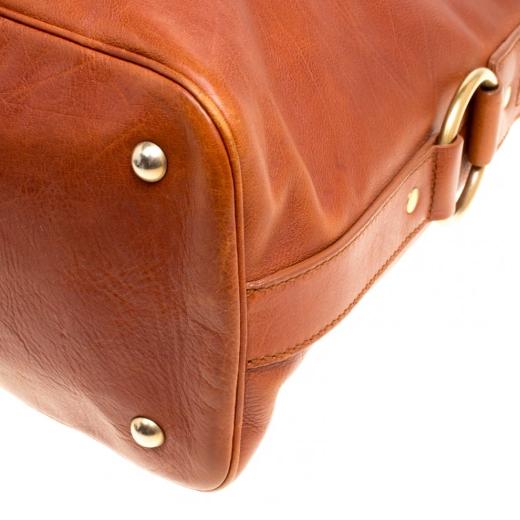 Pre Owned Saint Laurent Brown Leather Oversized Muse Satchel