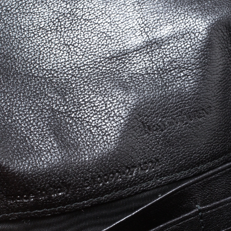 Pre Owned Saint Laurent Black Leather Y Line Continental Wallet