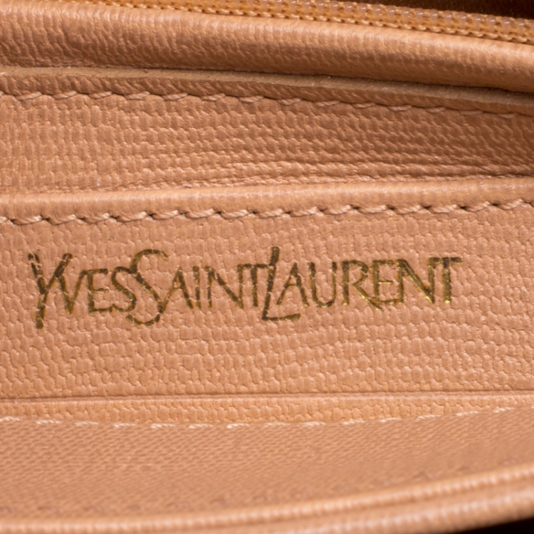 Pre Owned Saint Laurent Beige Leather Medium Chyc Flap Shoulder Bag