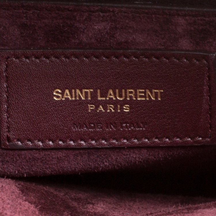 Pre Owned Saint Laurent Burgundy Leather Small Classic Sac De Jour Top Handle Bag