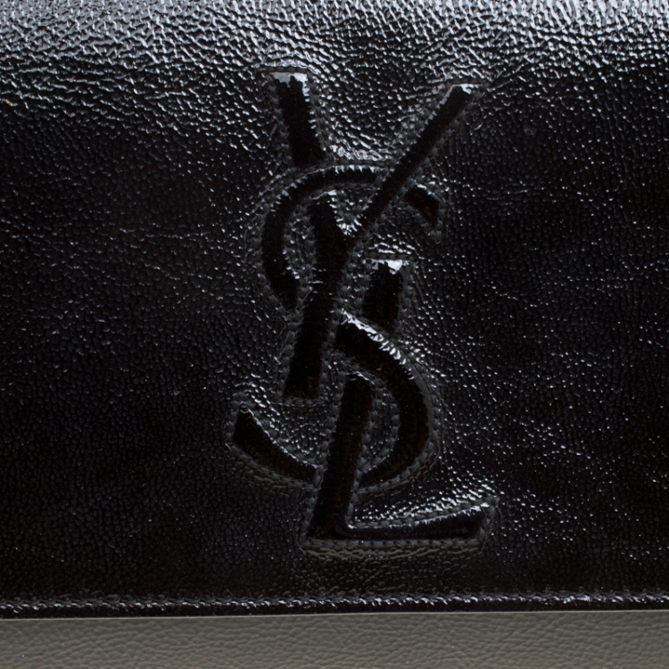 Pre Owned Saint Laurent Black Patent Leather Belle De Jour Flap Clutch