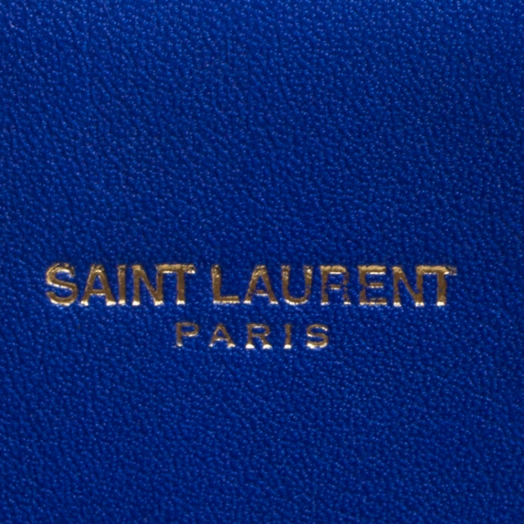 Pre Owned Saint Laurent Blue Leather Nano Classic Sac De Jour Tote