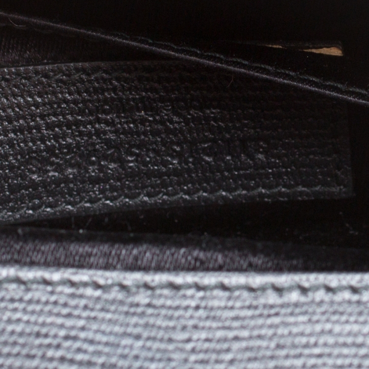 Pre Owned Saint Laurent Black Leather Large Chyc Clutch