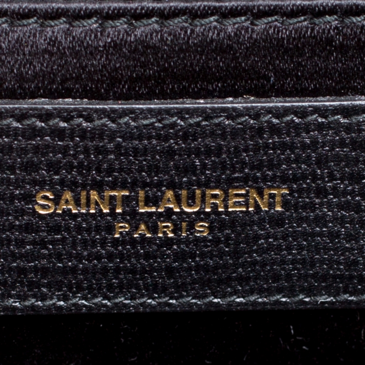 Pre Owned Saint Laurent Black Leather Large Chyc Clutch