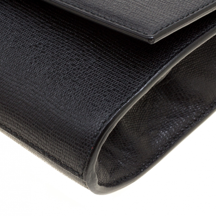 Pre Owned Saint Laurent Black Leather Large Chyc Clutch