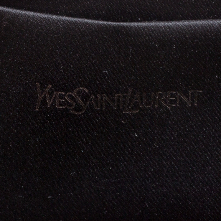 Pre Owned Saint Laurent Metallic Silver Belle De Jour Flap Clutch