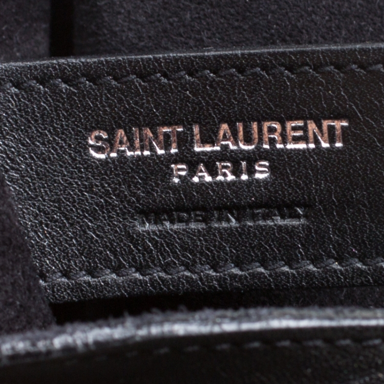 Pre Owned Saint Laurent Black Leather Fringed Anita Crossbody Bag