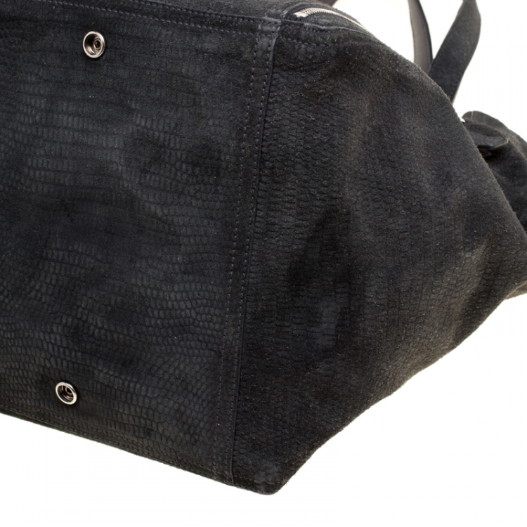 Pre Owned Saint Laurent Grey Suede Medium Downtown Tote
