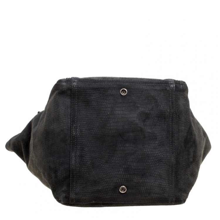 Pre Owned Saint Laurent Grey Suede Medium Downtown Tote