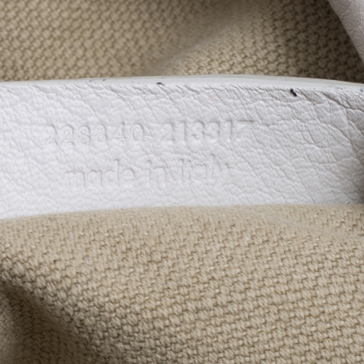 Pre Owned Saint Laurent White Perforated Leather Roady Hobo