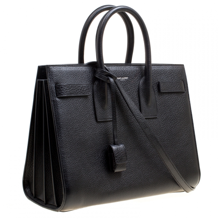 Pre Owned Saint Laurent Black Leather Small Classic Sac De Jour Top Handle Bag