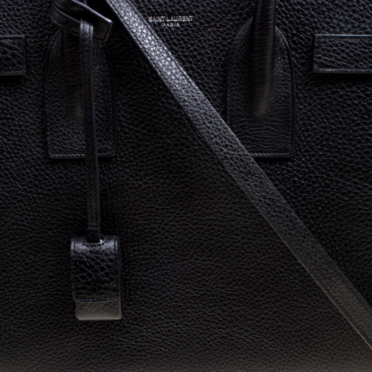 Pre Owned Saint Laurent Black Leather Small Classic Sac De Jour Top Handle Bag