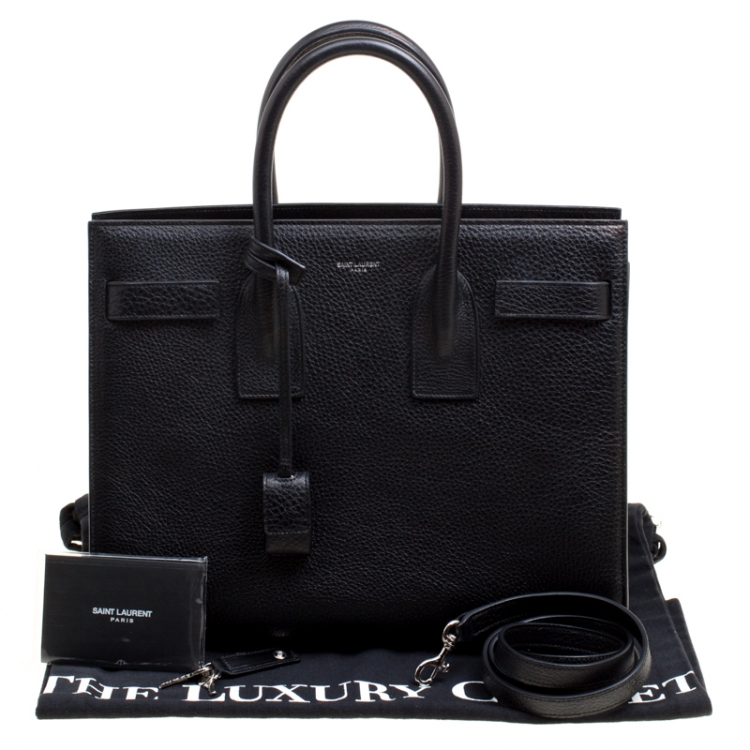 Pre Owned Saint Laurent Black Leather Small Classic Sac De Jour Top Handle Bag