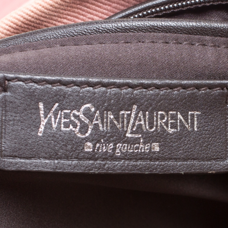 Pre Owned Saint Laurent Pink Fabric Kahala Drawstring Tote