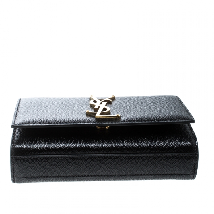 Pre Owned Saint Laurent Black Leather Small Kate Shoulder Bag