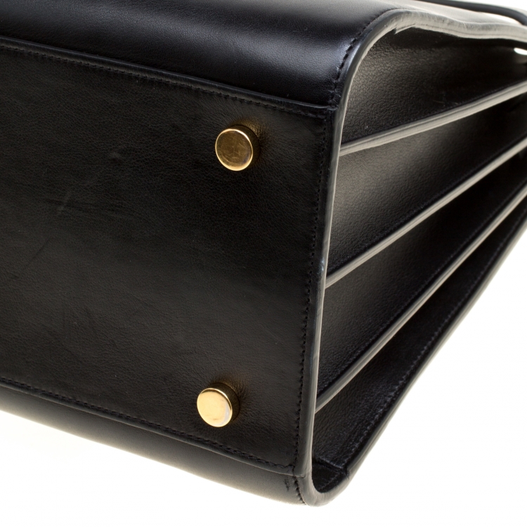 Pre Owned Saint Laurent Black Leather Small Classic Sac De Jour Tote