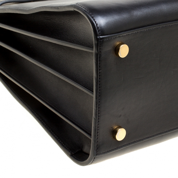 Pre Owned Saint Laurent Black Leather Small Classic Sac De Jour Tote