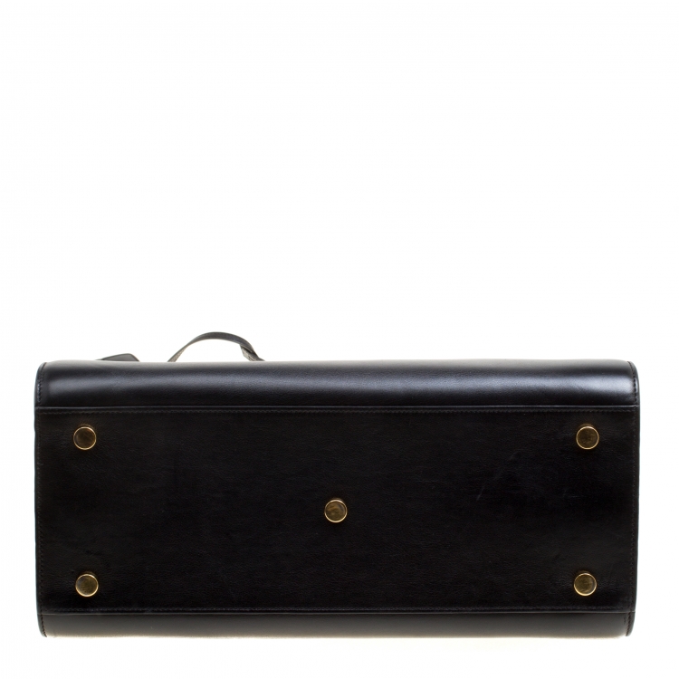 Pre Owned Saint Laurent Black Leather Small Classic Sac De Jour Tote