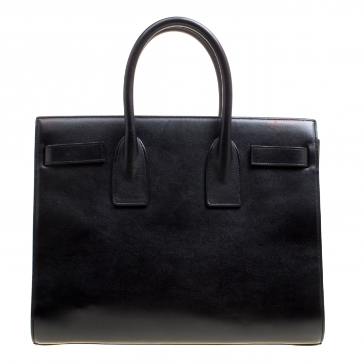 Pre Owned Saint Laurent Black Leather Small Classic Sac De Jour Tote
