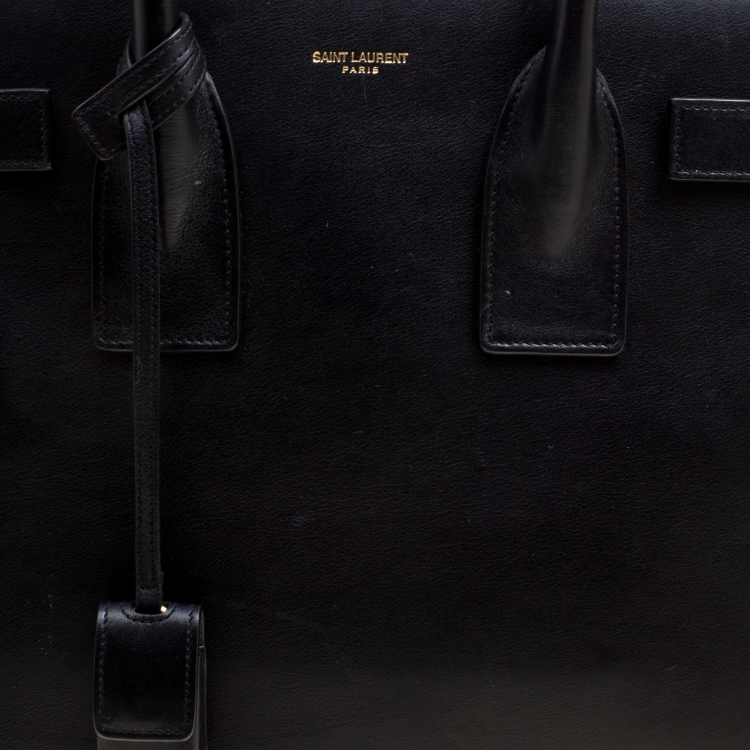 Pre Owned Saint Laurent Black Leather Small Classic Sac De Jour Tote