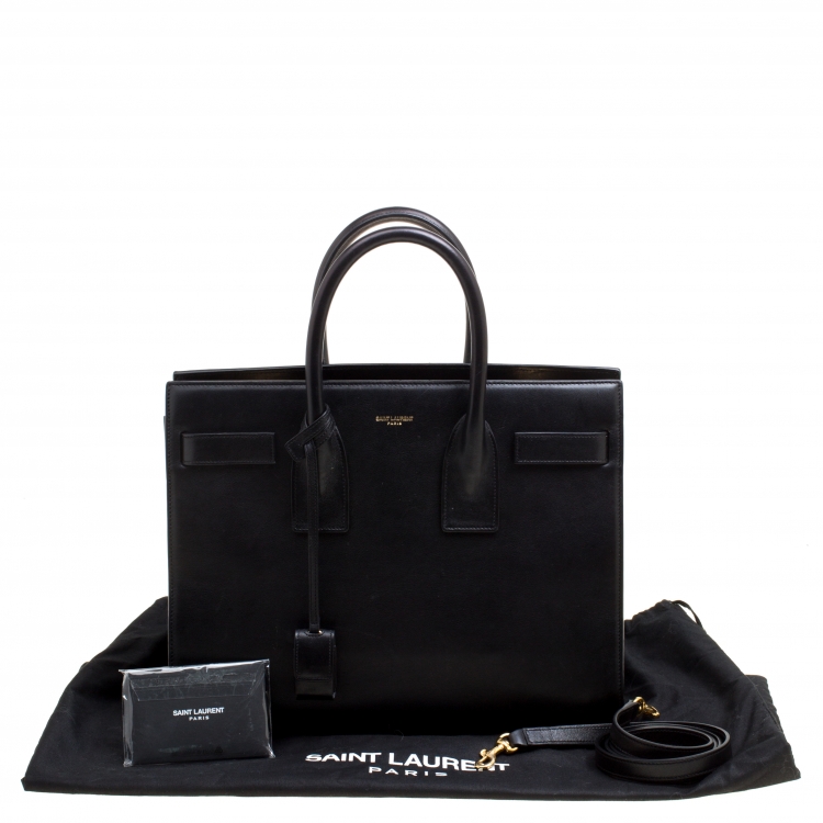 Pre Owned Saint Laurent Black Leather Small Classic Sac De Jour Tote