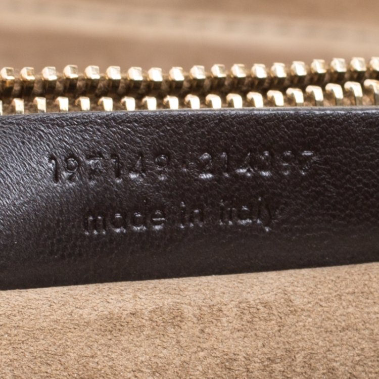 Pre Owned Saint Laurent Khaki Green/Brown Croc Embossed Nubuck Leather and Suede Medium Muse Two Satchel