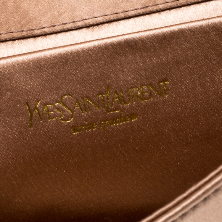 Pre Owned Saint Laurent Dusty Pink Satin Sac Muse Clutch