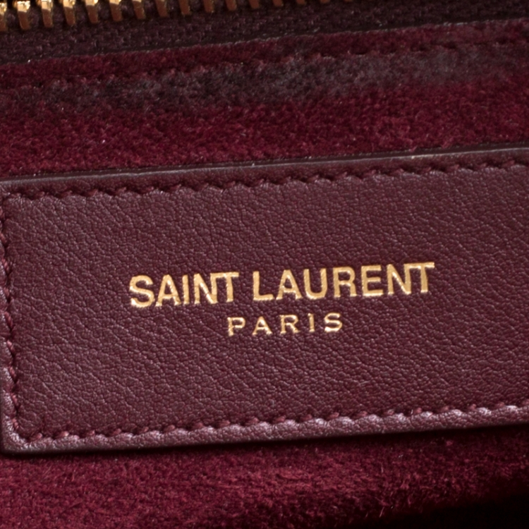 Pre Owned Saint Laurent Burgundy Leather Small Classic Sac De Jour Tote