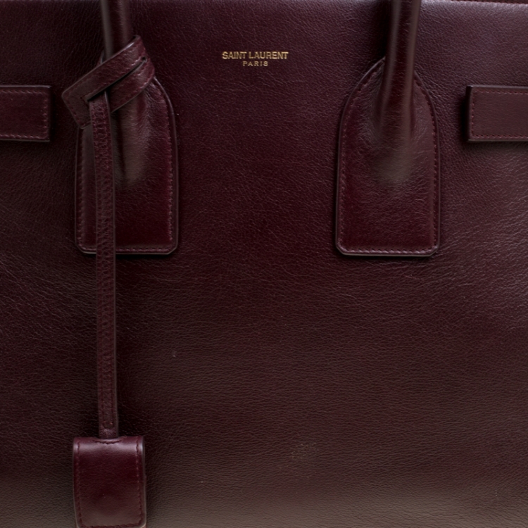 Pre Owned Saint Laurent Burgundy Leather Small Classic Sac De Jour Tote