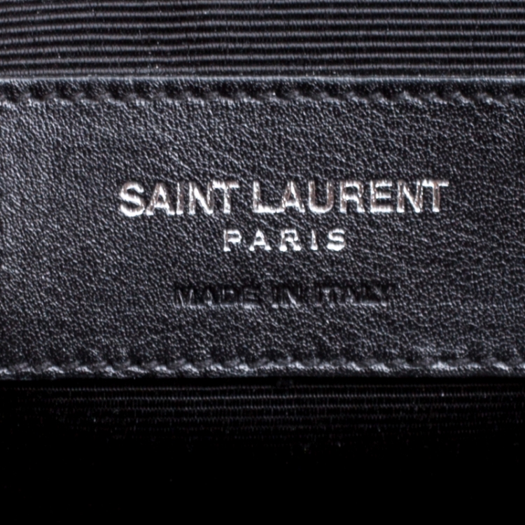 Pre Owned Saint Laurent Black Matelasse Leather Cassandre Shopper Tote