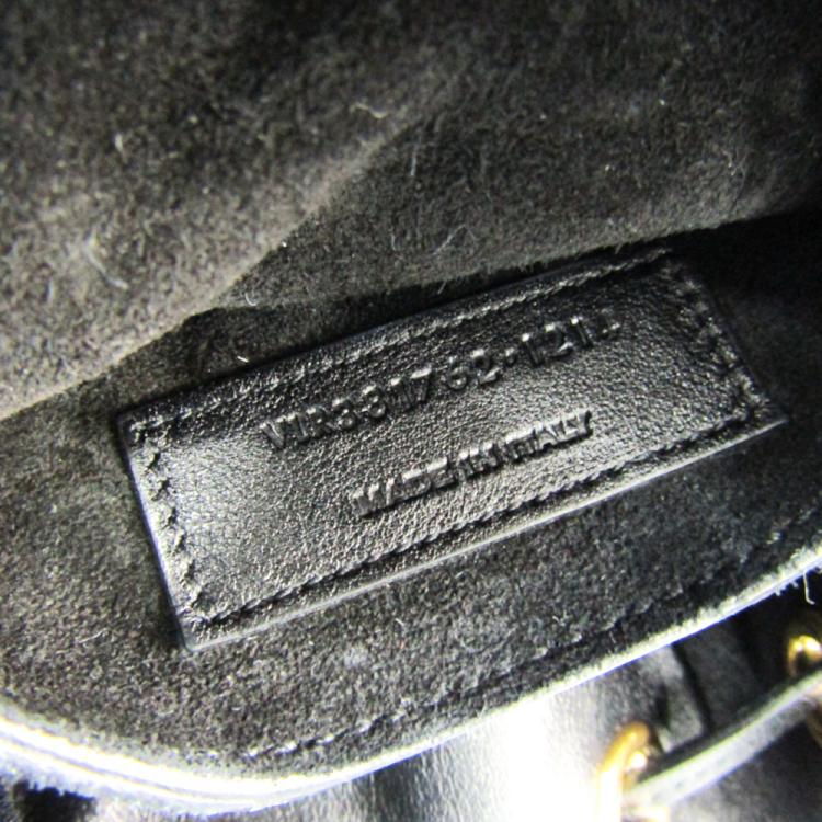 Pre Owned Saint Laurent Paris Black Suede Emmanuelle Fringe Bucket Bag