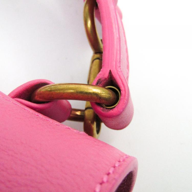Pre Owned Saint Laurent Paris Two Tone Leather and Canvas Muse Two Bag