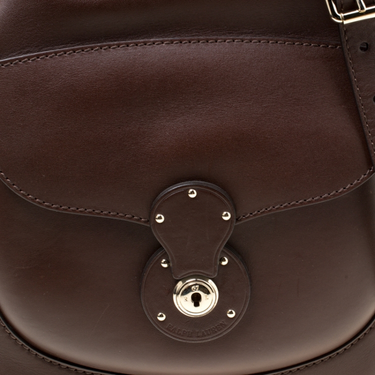 Pre Owned Ralph Lauren Brown Leather Ricky Drawstring Bucket Bag