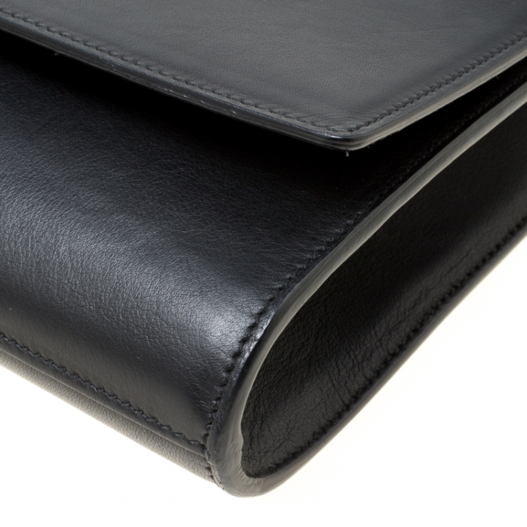 Pre Owned Saint Laurent Black Leather Chyc Clutch