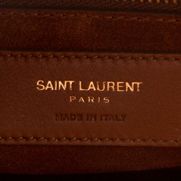 Pre Owned Saint Laurent Brown Leather Large Sac De Jour Tote