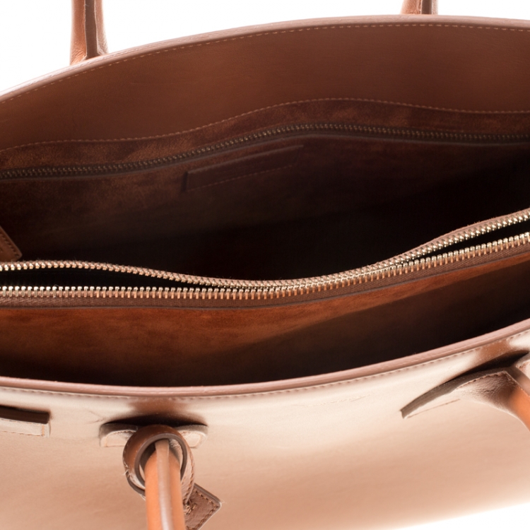 Pre Owned Saint Laurent Brown Leather Large Sac De Jour Tote