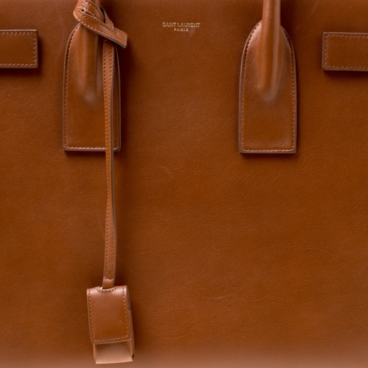 Pre Owned Saint Laurent Brown Leather Large Sac De Jour Tote