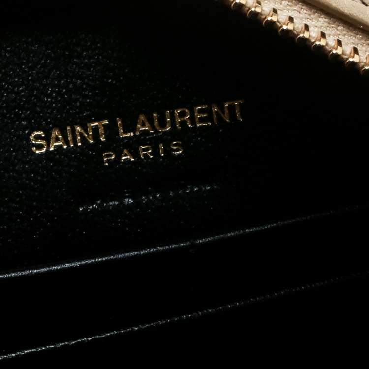 Pre Owned Saint Laurent Beige Leather Lou Camera Shoulder Bag