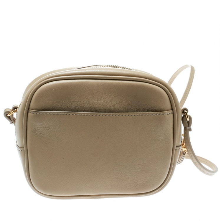 Pre Owned Saint Laurent Beige Leather Lou Camera Shoulder Bag