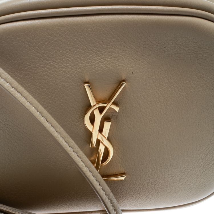 Pre Owned Saint Laurent Beige Leather Lou Camera Shoulder Bag