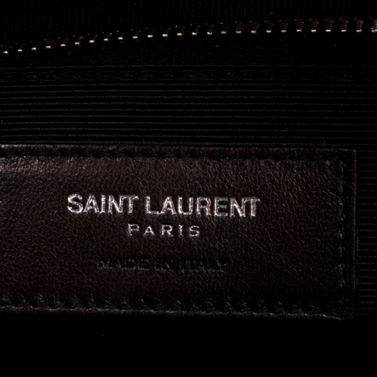 Pre Owned Saint Laurent Black Matelasse Leather Large Cassandre Flap Bag