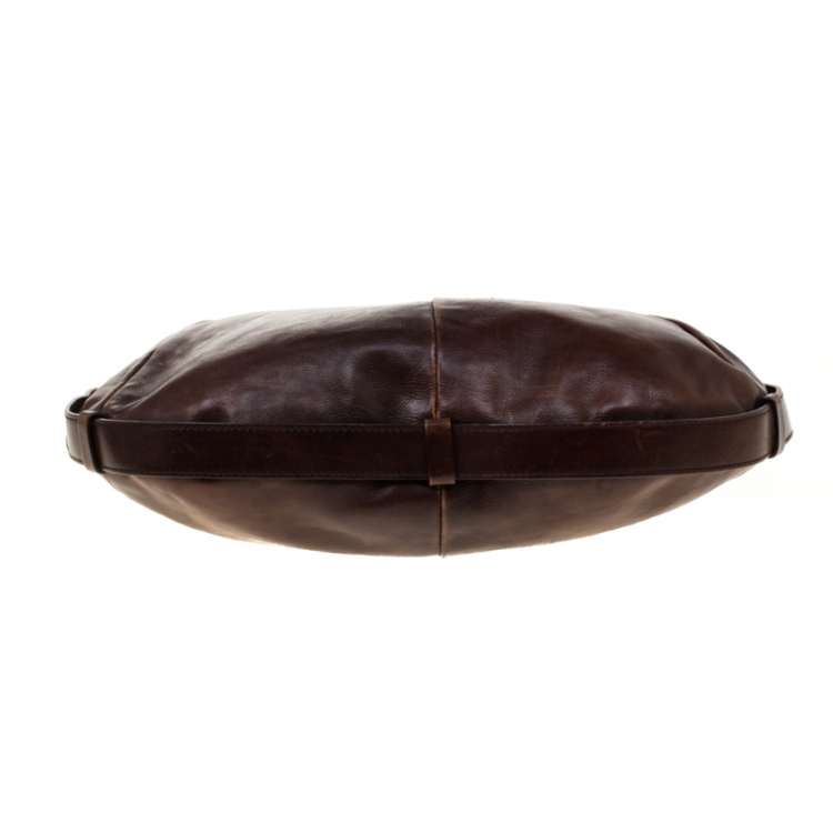 Pre Owned Saint Laurent Brown Leather Mombasa Hobo
