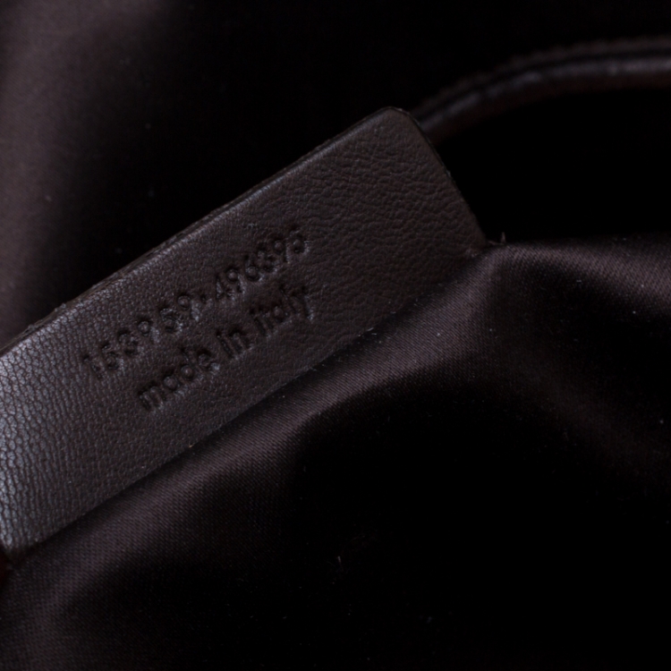 Pre Owned Saint Laurent Purple Leather Oversized Muse Bag