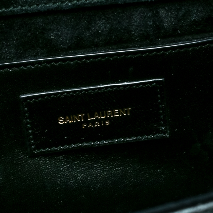 Pre Owned Saint Laurent Black Patent Leather Kate Clutch 
