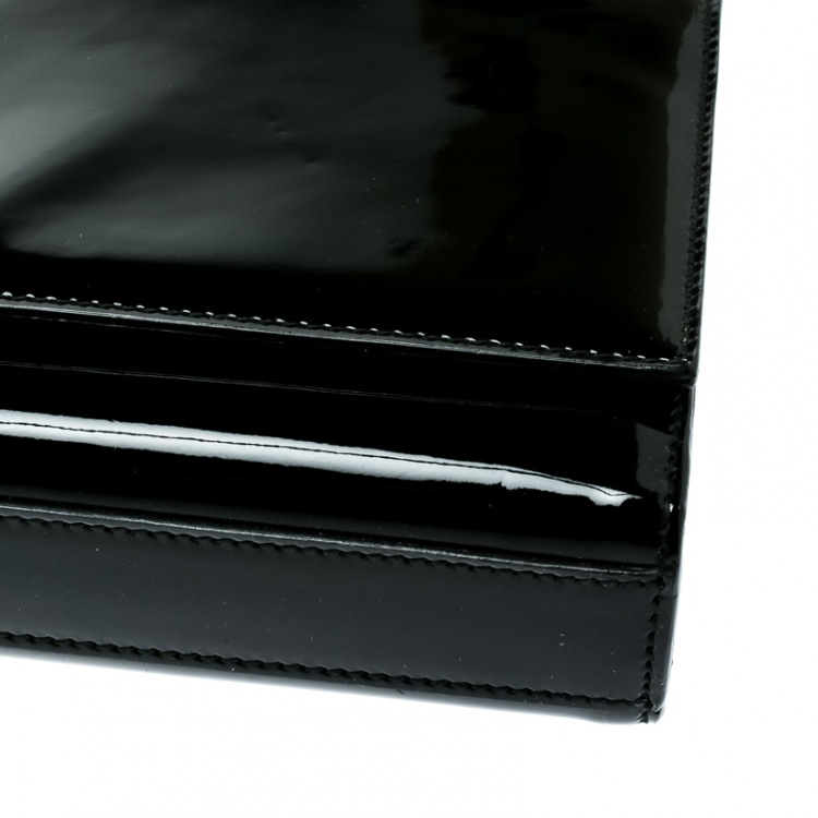 Pre Owned Saint Laurent Black Patent Leather Kate Clutch 