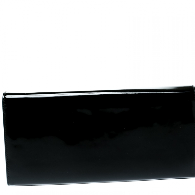 Pre Owned Saint Laurent Black Patent Leather Kate Clutch 
