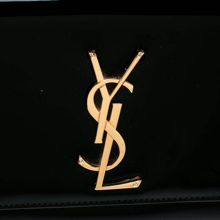 Pre Owned Saint Laurent Black Patent Leather Kate Clutch 