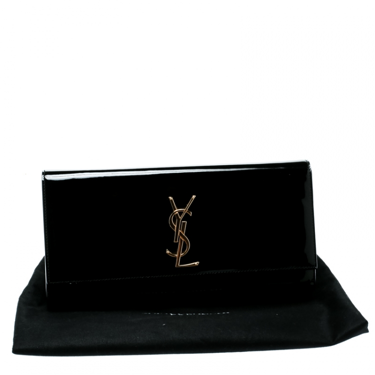 Pre Owned Saint Laurent Black Patent Leather Kate Clutch 