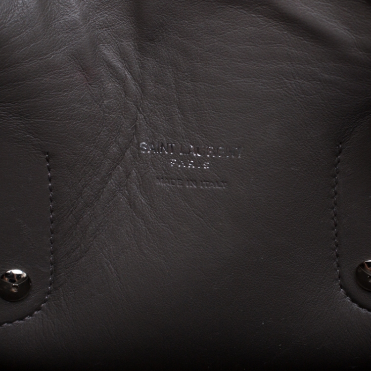 Pre Owned Saint Laurent Grey Leather Small Sac De Jour Top Handle Bag