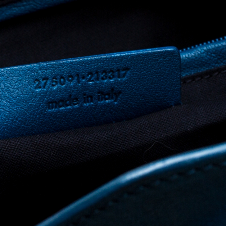 Pre Owned Saint Laurent Blue Leather Large Cabas Chyc  Tote